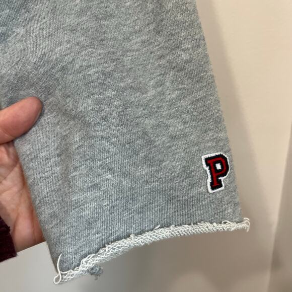 PINK Victoria’s Secret Gray Cropped Sweatshirt Small Drawstring Hem Logo - Picture 5 of 8